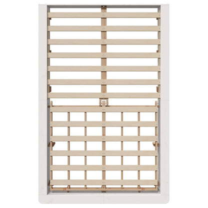Bed Frame White 120 x 200 cm Solid Pine Wood