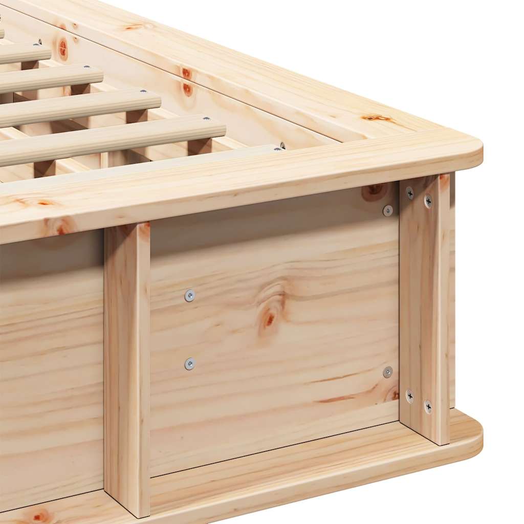 Bed Frame Brown 140 x 190 cm Solid Pine Wood