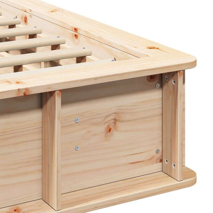 Bed Frame Brown 140 x 190 cm Solid Pine Wood