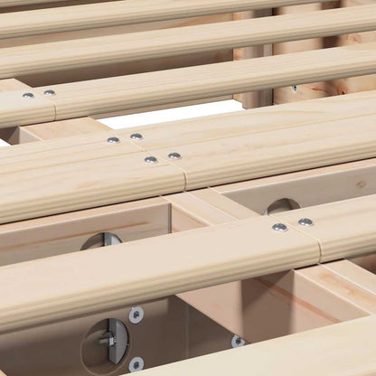 Bed Frame Brown 140 x 190 cm Solid Pine Wood
