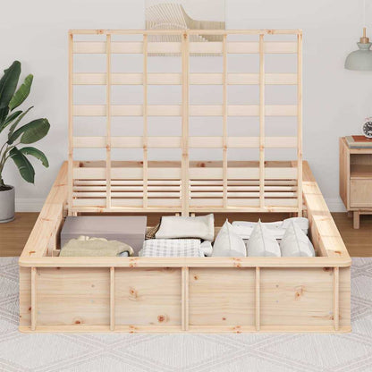 Bed Frame Brown 140 x 190 cm Solid Pine Wood