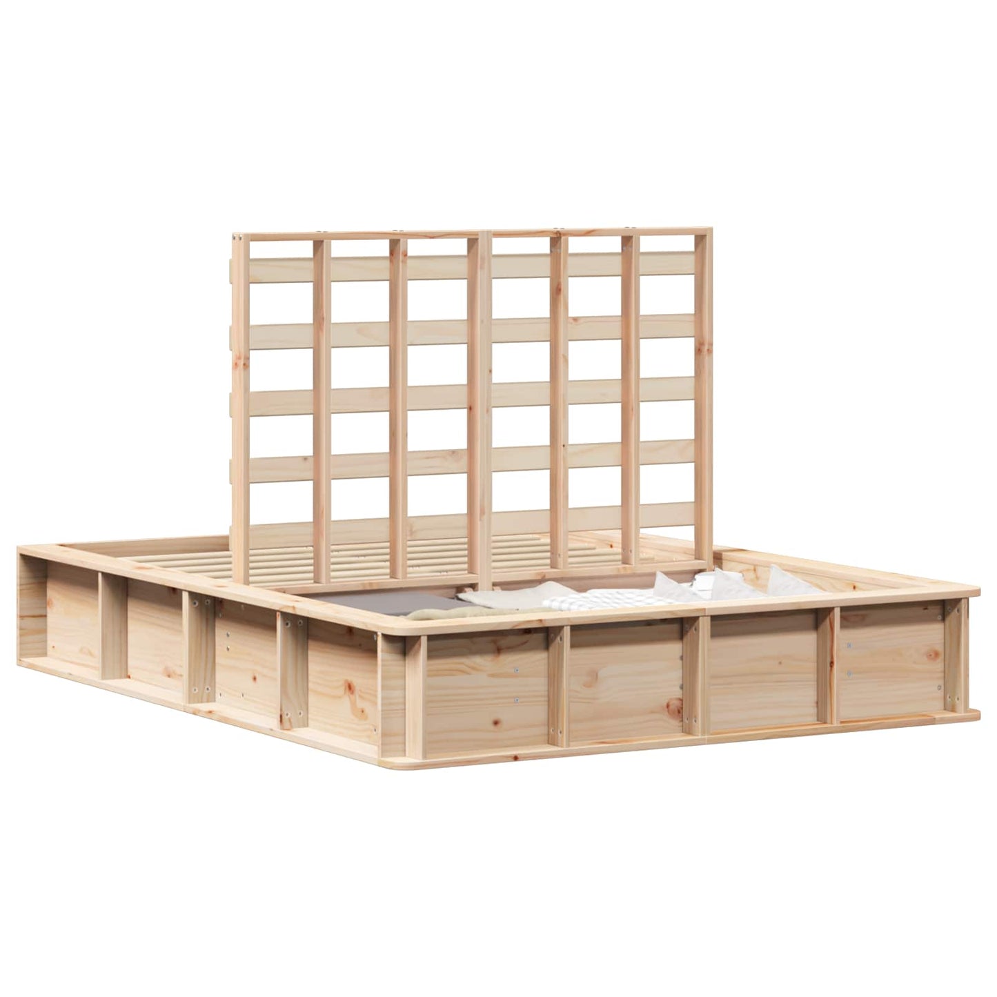 Bed Frame Brown 140 x 190 cm Solid Pine Wood