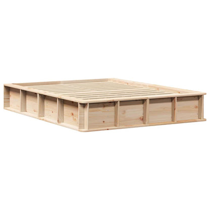Bed Frame Brown 140 x 190 cm Solid Pine Wood