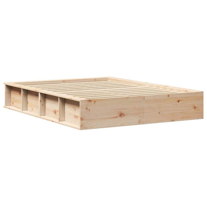 Bed Frame Brown 140 x 190 cm Solid Pine Wood