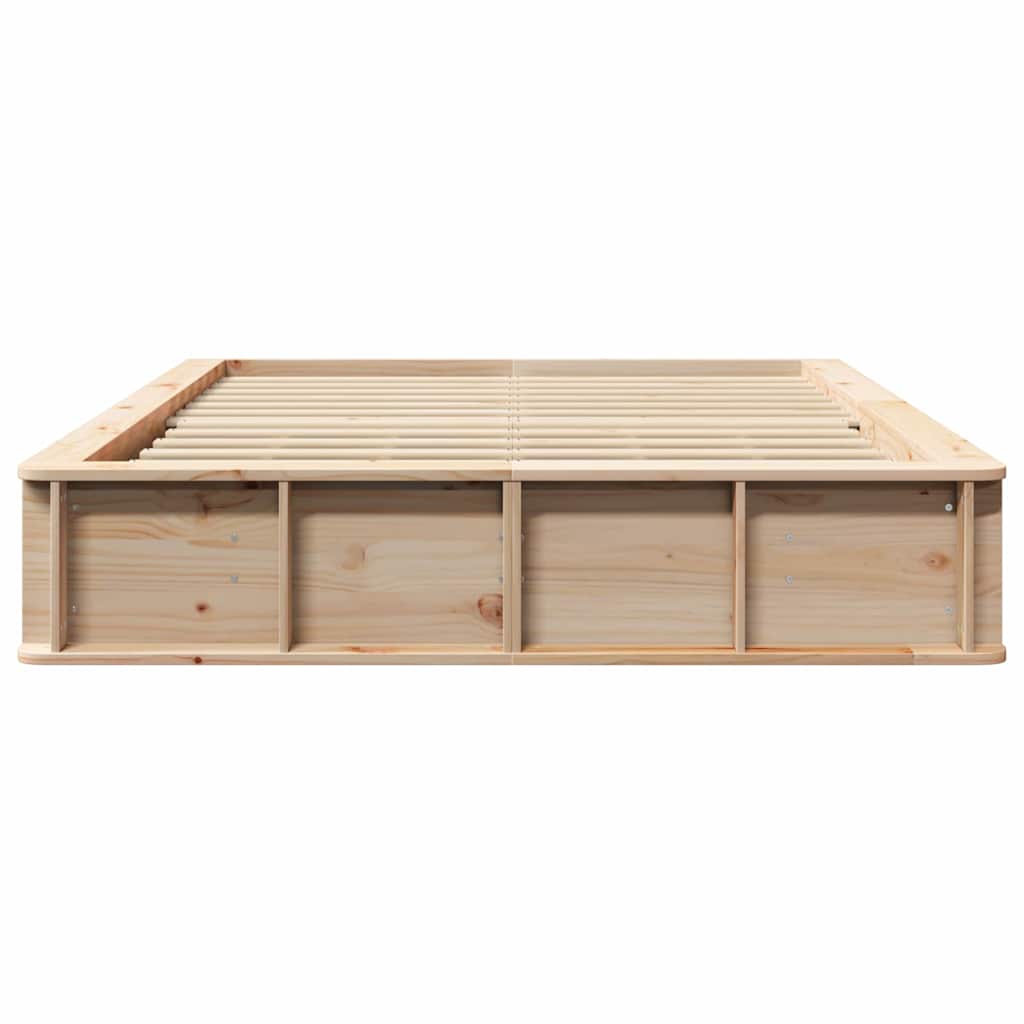 Bed Frame Brown 140 x 190 cm Solid Pine Wood