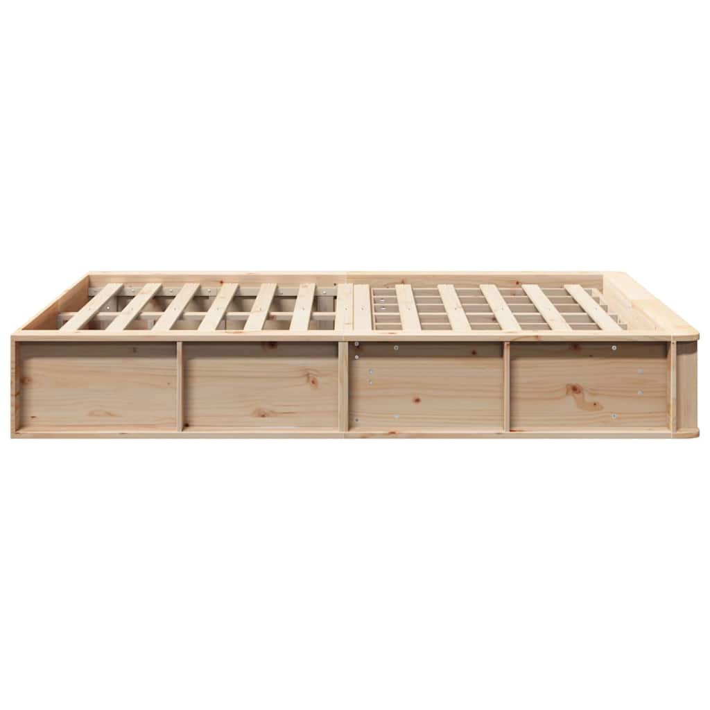 Bed Frame Brown 140 x 190 cm Solid Pine Wood
