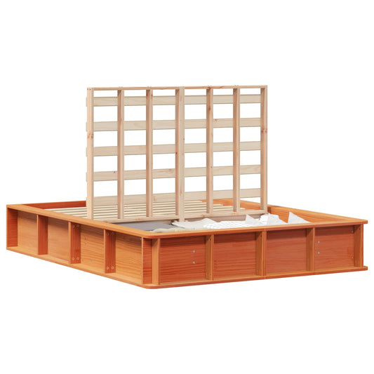 Bed Frame Wax Brown 140 x 190 cm Solid Pine Wood