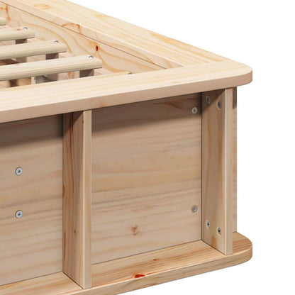 Bed Frame Brown 100 x 200 cm Solid Pine Wood