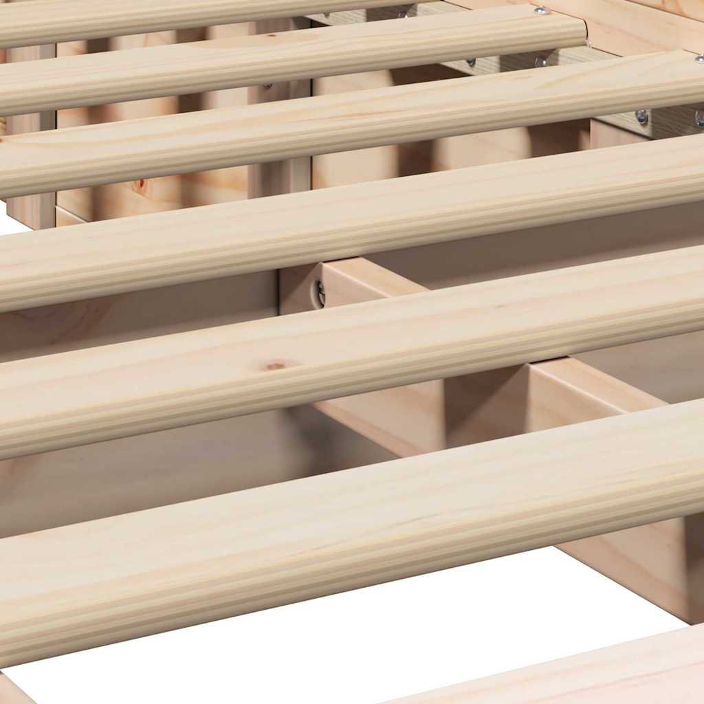 Bed Frame Brown 100 x 200 cm Solid Pine Wood