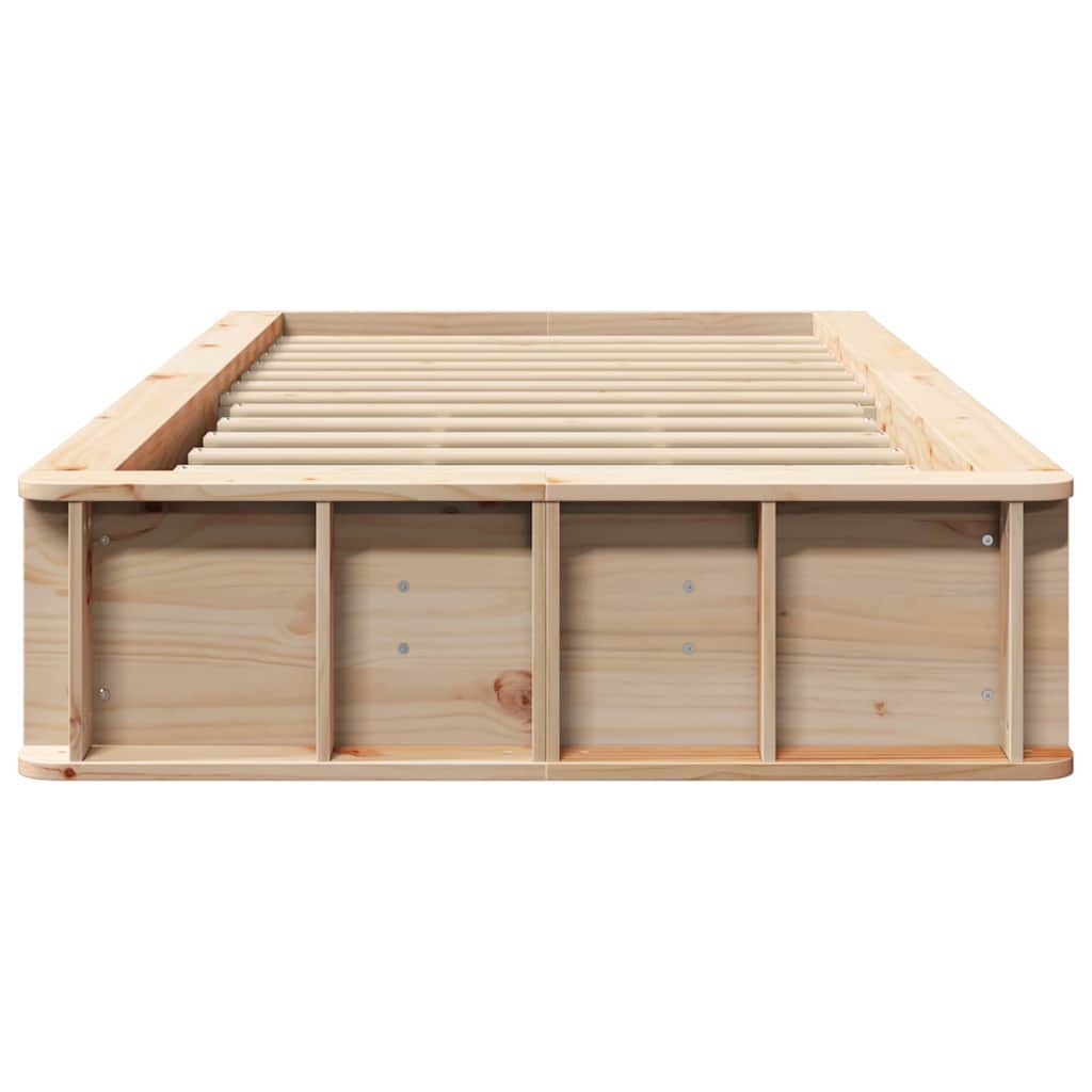 Bed Frame Brown 100 x 200 cm Solid Pine Wood