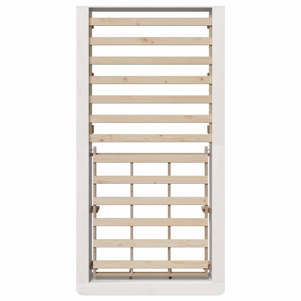 Bed Frame White 100 x 200 cm Solid Pine Wood