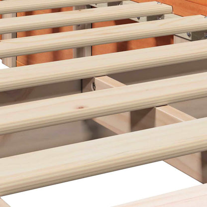 Bed Frame Wax Brown 100 x 200 cm Solid Pine Wood