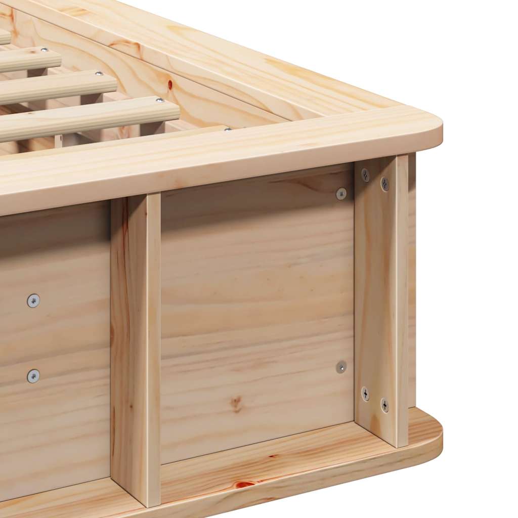 Bed Frame Brown 90 x 200 cm Solid Pine Wood