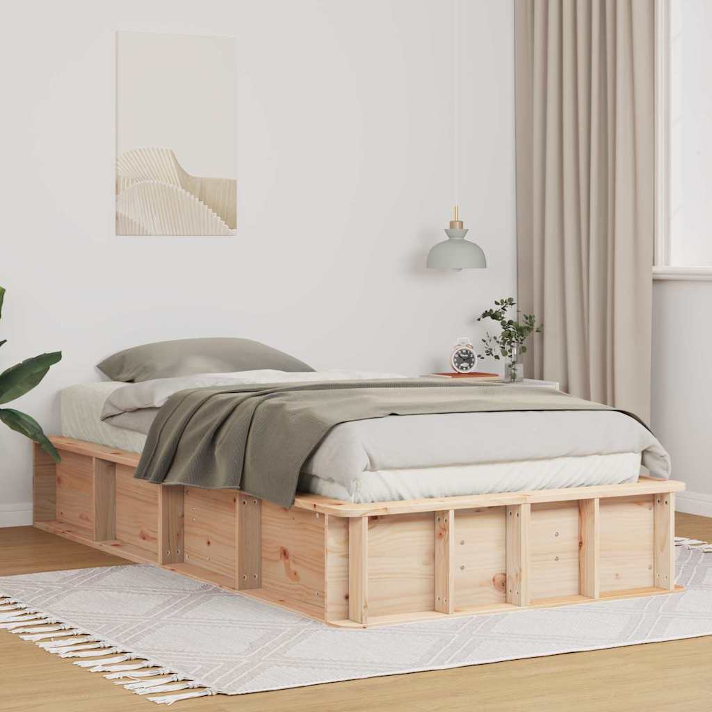 Bed Frame Brown 90 x 200 cm Solid Pine Wood