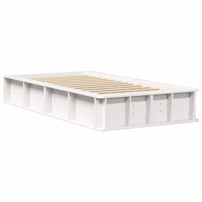 Bed Frame White 90 x 200 cm Solid Pine Wood