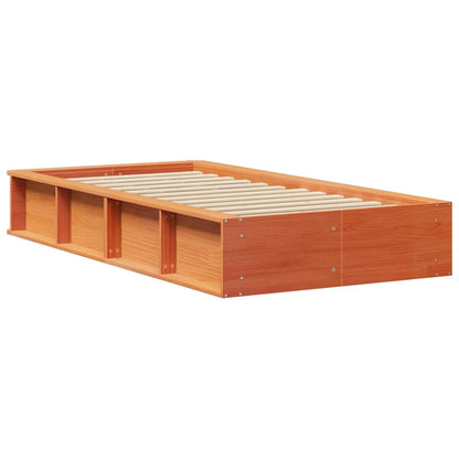 Bed Frame Wax Brown 90 x 200 cm Solid Pine Wood