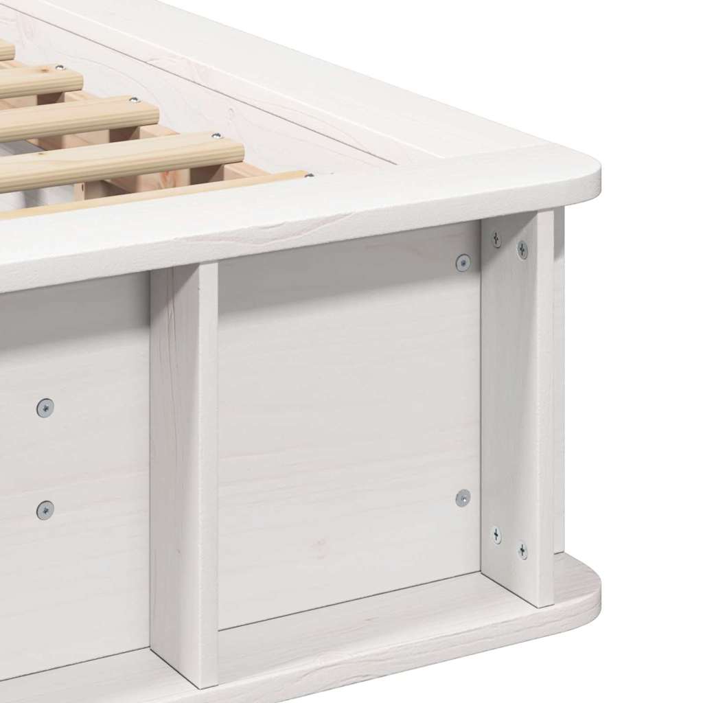 Bed Frame White 80 x 200 cm Solid Pine Wood