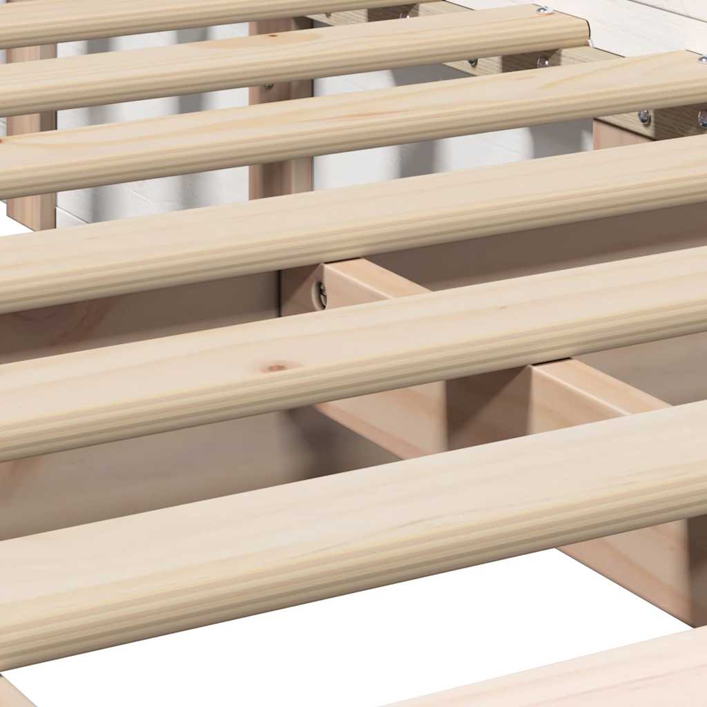 Bed Frame White 80 x 200 cm Solid Pine Wood