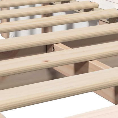 Bed Frame White 80 x 200 cm Solid Pine Wood