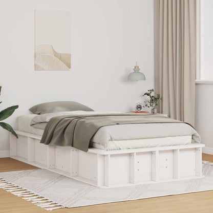 Bed Frame White 80 x 200 cm Solid Pine Wood