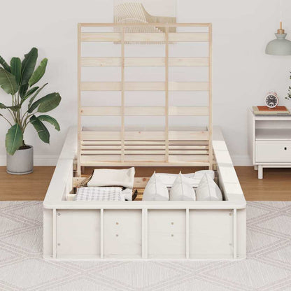 Bed Frame White 80 x 200 cm Solid Pine Wood