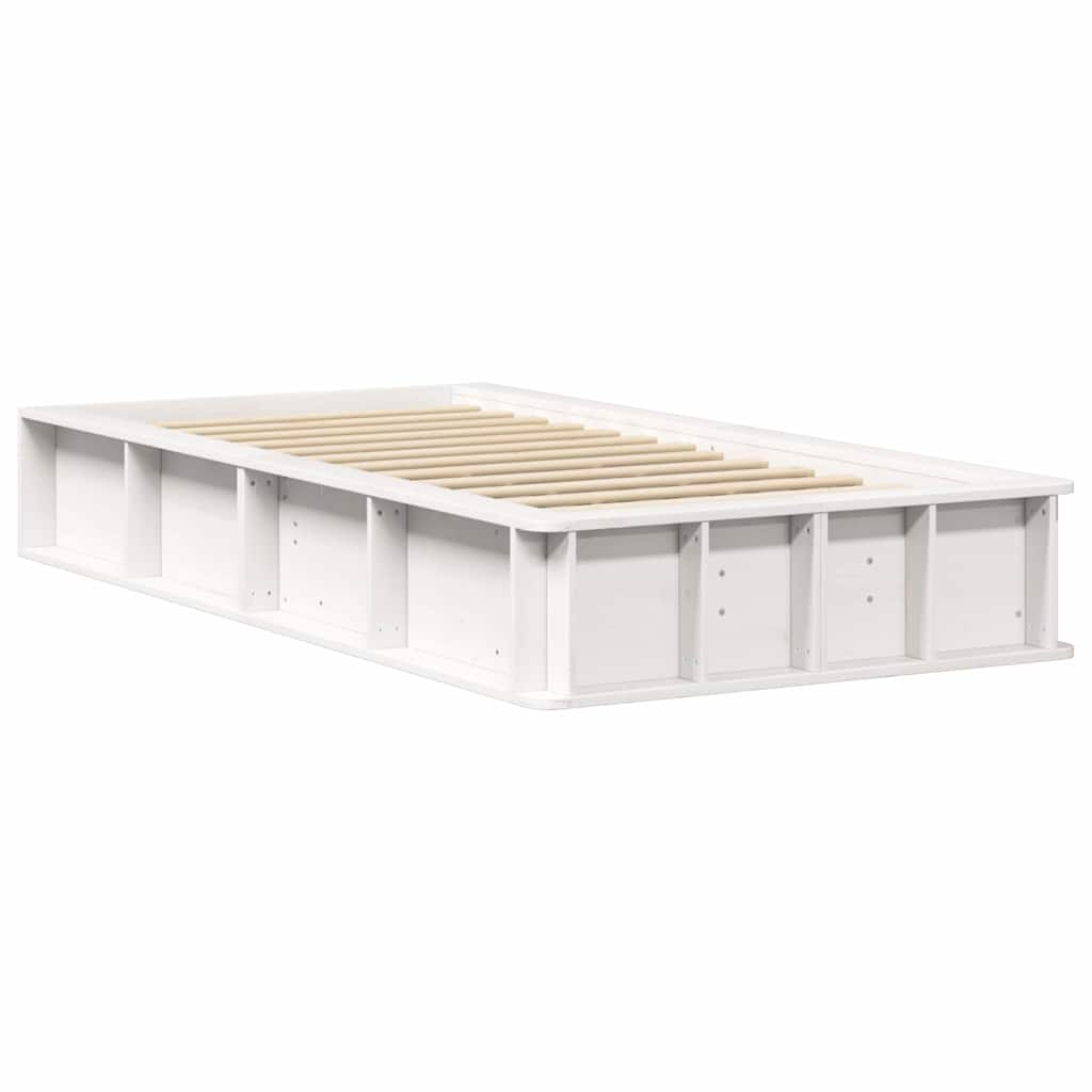 Bed Frame White 80 x 200 cm Solid Pine Wood