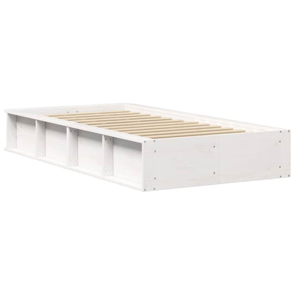 Bed Frame White 80 x 200 cm Solid Pine Wood