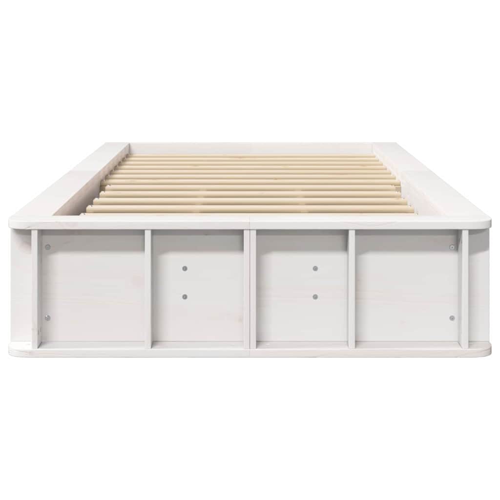 Bed Frame White 80 x 200 cm Solid Pine Wood