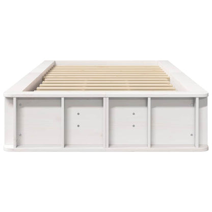 Bed Frame White 80 x 200 cm Solid Pine Wood