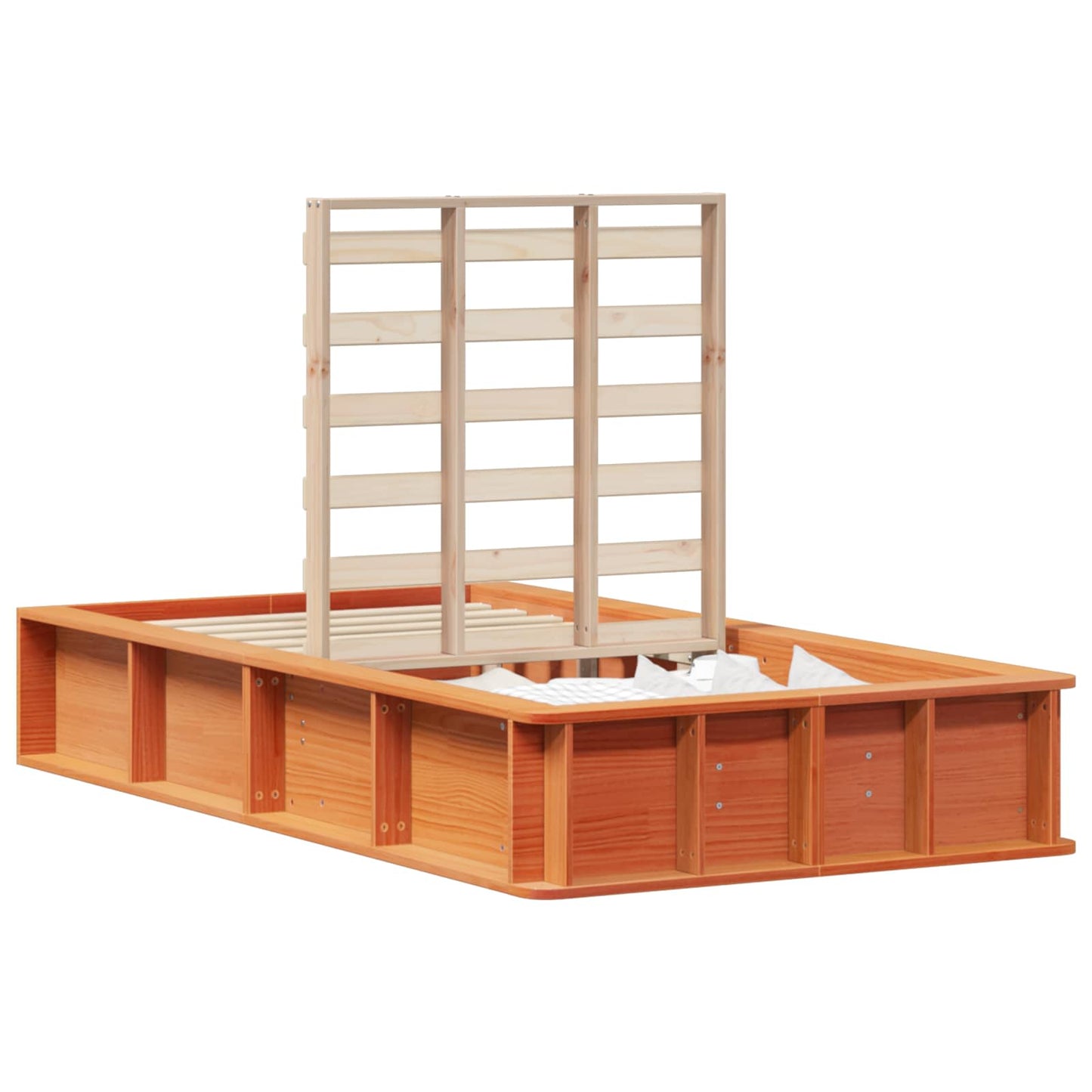 Bed Frame Wax Brown 90 x 190 cm Solid Pine Wood