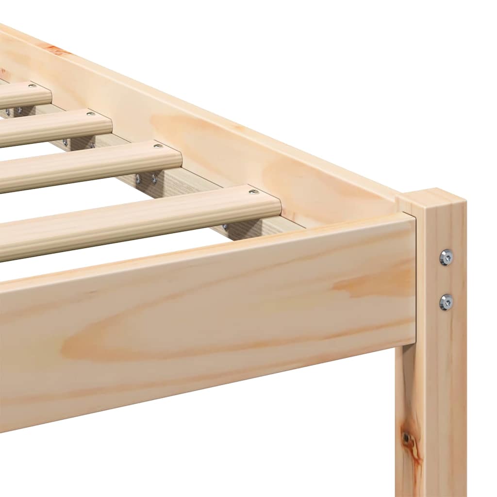 Bed Frame with Headboard Brown 200 x 200 cm Solid Pine Wood