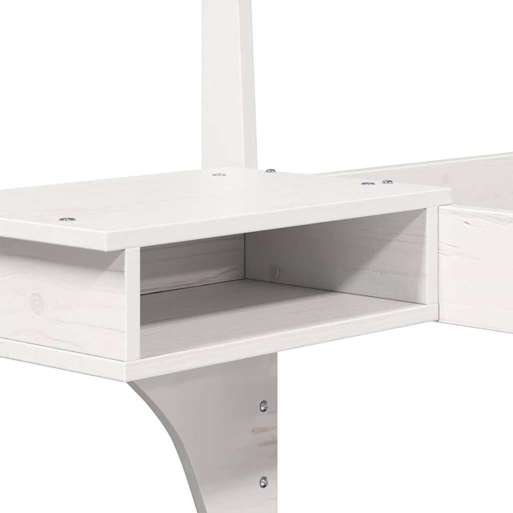 Bed Frame with Headboard White 200 x 200 cm Solid Pine Wood