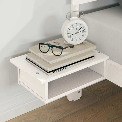 Bed Frame with Headboard White 200 x 200 cm Solid Pine Wood