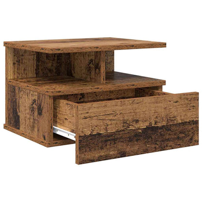 Floating Nightstand with Drawer 2 pcs Old Wood 40 x 31 x 28 cm