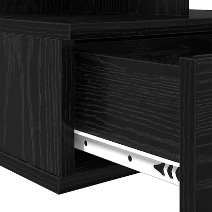 Floating Nightstand with Drawer 2 pcs Black Oak 40 x 31 x 28 cm