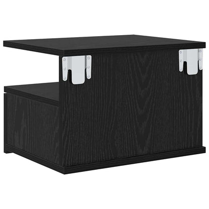 Floating Nightstand with Drawer 2 pcs Black Oak 40 x 31 x 28 cm