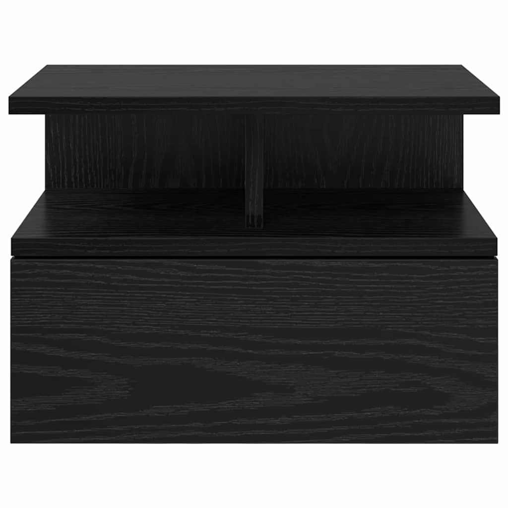 Floating Nightstand with Drawer 2 pcs Black Oak 40 x 31 x 28 cm