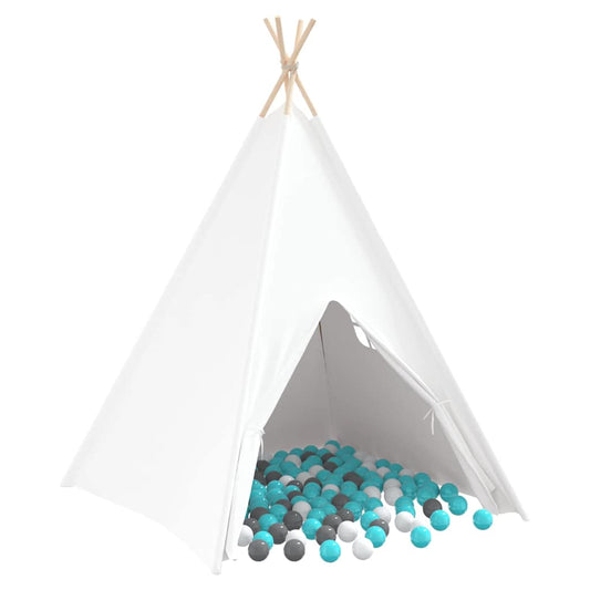 Teepee Tent White 120 x 120 x 150 cm Fabric and Plastic