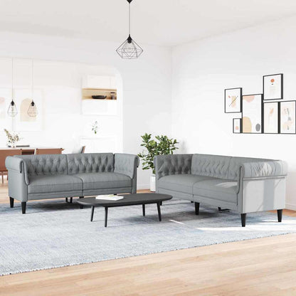 Living Room Couch 2 pcs Light Grey 201.5 x 74.5 x 74.5 cm