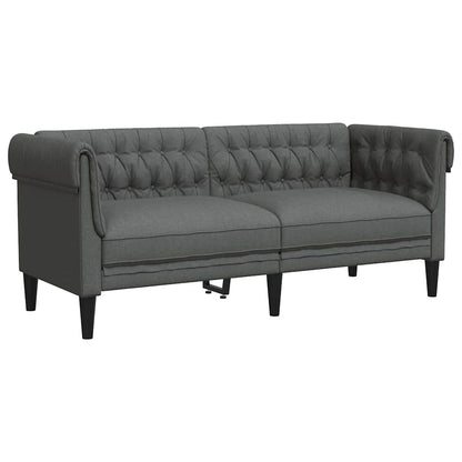 Living Room Couch 2 pcs Dark Grey 201.5 x 74.5 x 74.5 cm Fabric