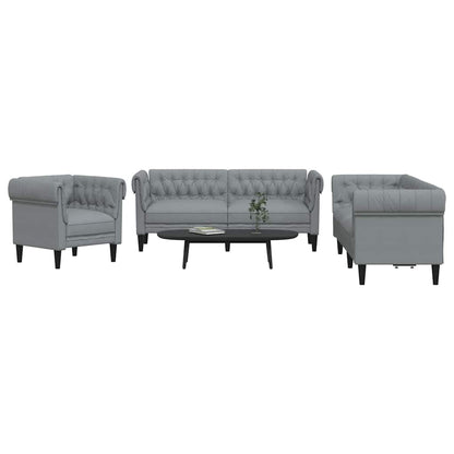 Living Room Couch 3 pcs Light Grey 201.5 x 74.5 x 74.5 cm