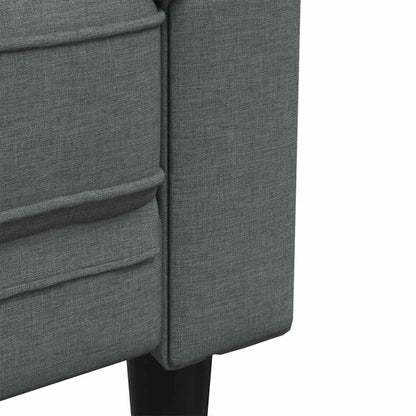 Living Room Couch 3 pcs Dark Grey 201.5 x 74.5 x 74.5 cm Fabric
