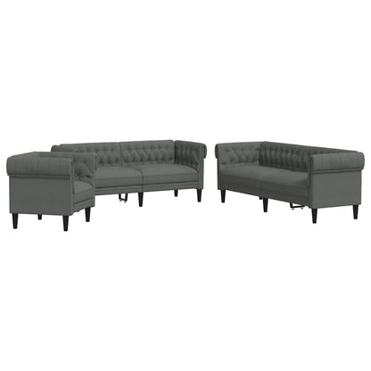 Living Room Couch 3 pcs Dark Grey 201.5 x 74.5 x 74.5 cm Fabric