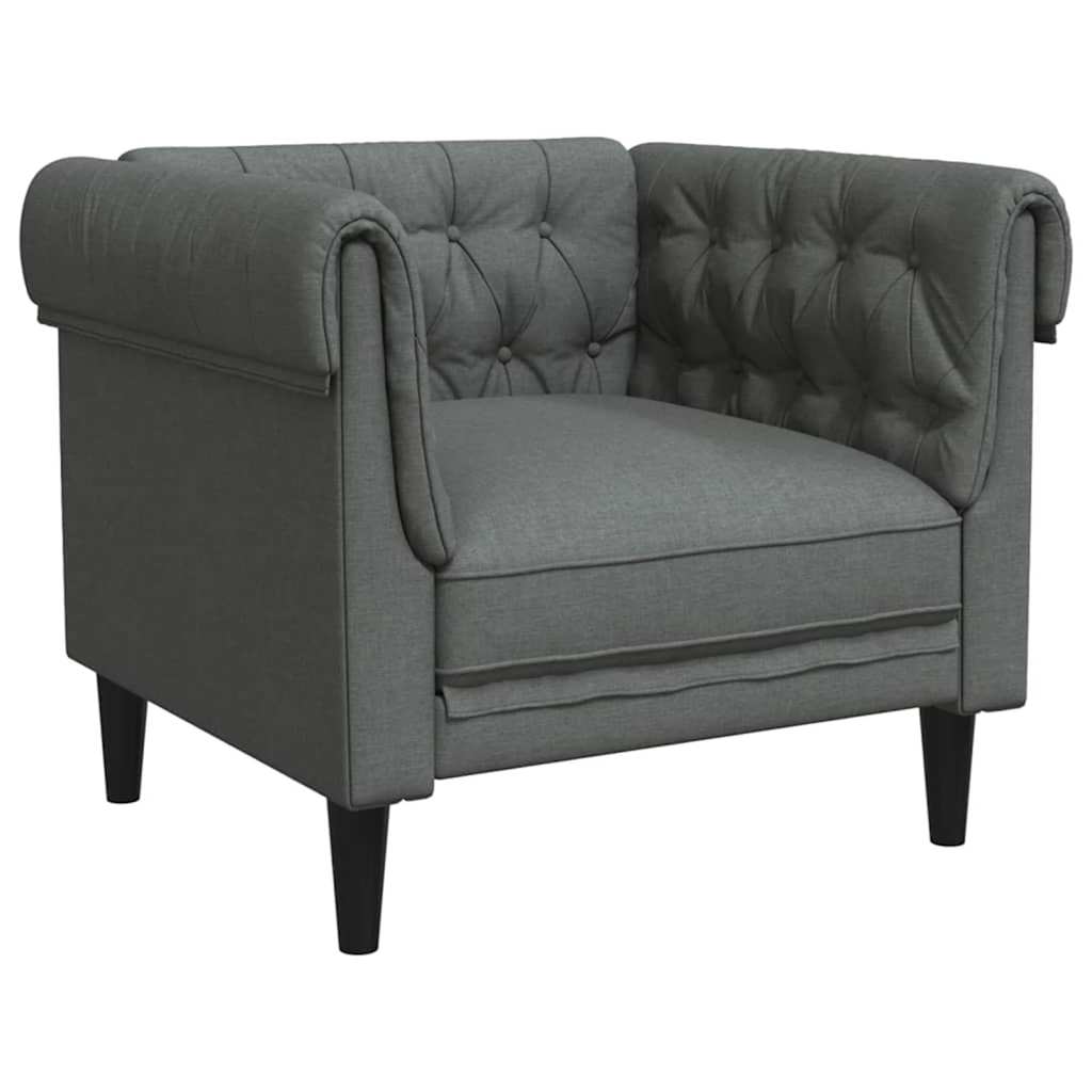 Living Room Couch 3 pcs Dark Grey 201.5 x 74.5 x 74.5 cm Fabric