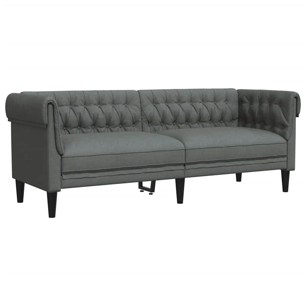 Living Room Couch 3 pcs Dark Grey 201.5 x 74.5 x 74.5 cm Fabric