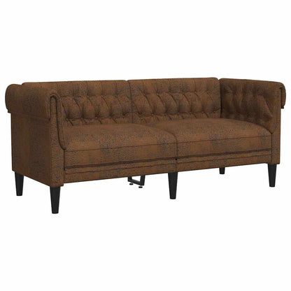 Living Room Couch 2 pcs Brown Fabric