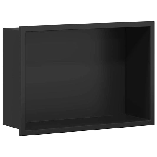 Shower Niche Black 30 x 20 x 9.5 cm Stainless Steel