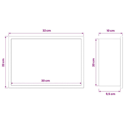 Shower Niche Black 30 x 20 x 9.5 cm Stainless Steel