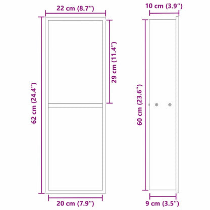 Shower Niche Black 60 x 20 x 9.5 cm Stainless Steel