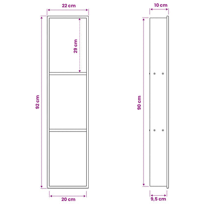 Shower Niche Silver 90 x 20 x 9.5 cm Stainless Steel